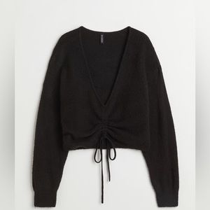 H&M - Drawstring Sweater, Black, Size XS